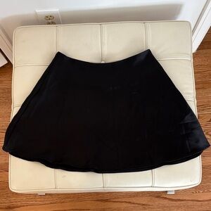 Forever 21 Classic Black Satin/Silky Skater Skirt
